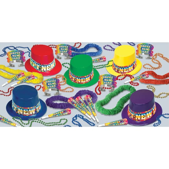 Beistle New Year Rainbow Blast Party Favor Kit for 50